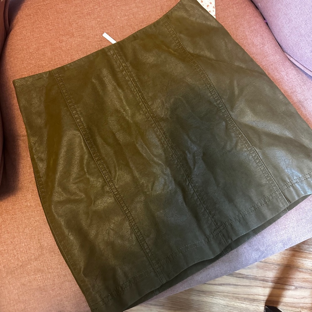 Free People- Mini Pleather Skirt size 2